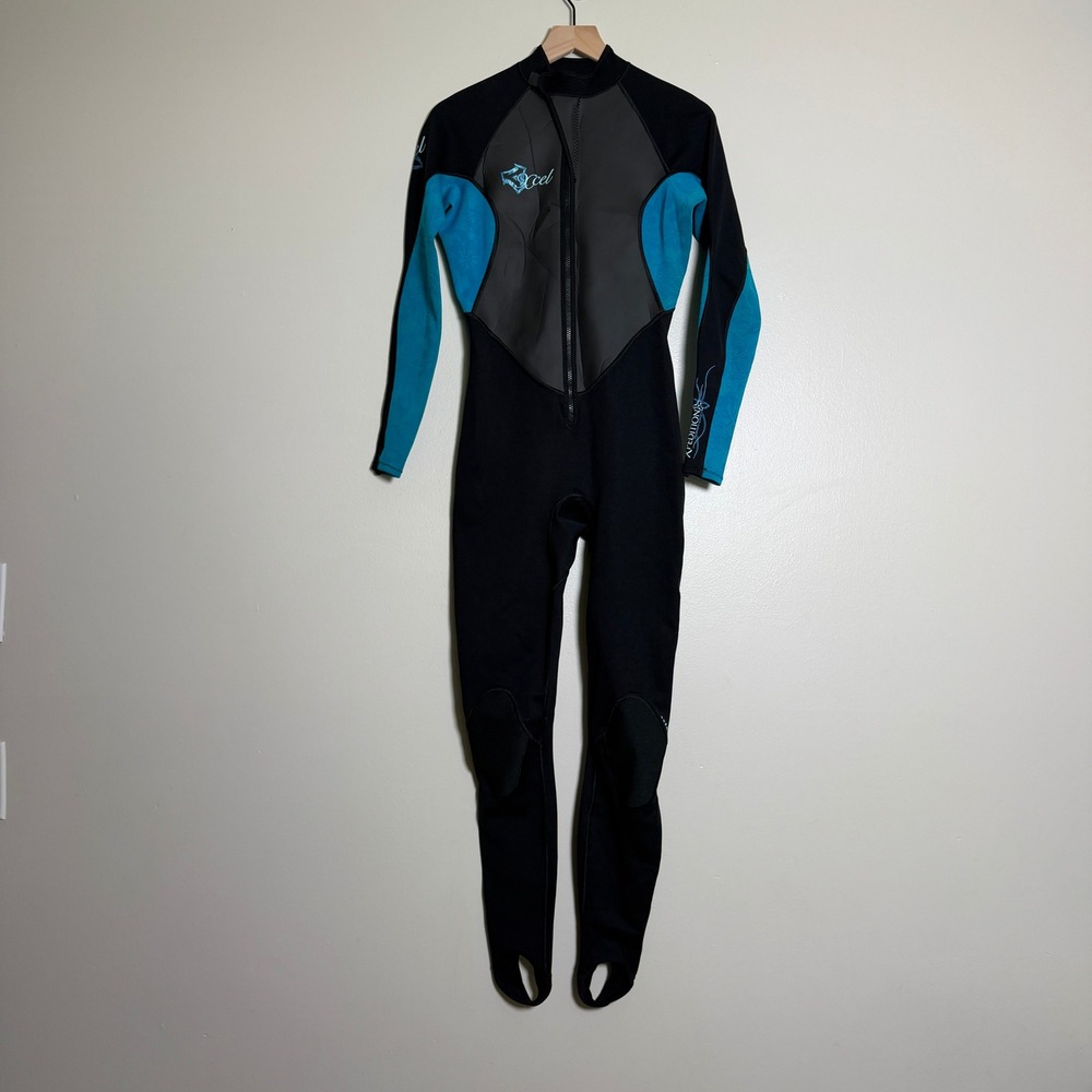 Xcel Womens Scuba Wetsuit 8T Black Blue Xpedition Tri-Density WX001329